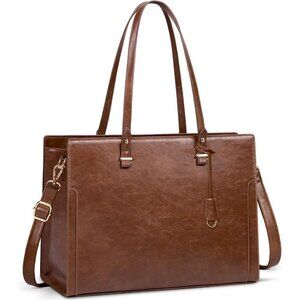 🆕 Women Brown Leather Computer Teacher Retro Business Office Work Shoulder Bag